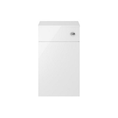 Hudson Reed Fusion Floor Standing Wc Unit With Coordinating Top, Stylish Bathroom Storage Unit, Gloss Grey, 500mm - image 1