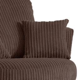 Furnishings For Less UK Luxor Jumbo Cord Chocolate Fabric Single Seater 360 Degree Swivel Chair Sofa Accessory - thumbnail 4