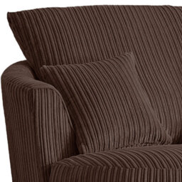 Furnishings For Less UK Luxor Jumbo Cord Chocolate Fabric Single Seater 360 Degree Swivel Chair Sofa Accessory - thumbnail 3