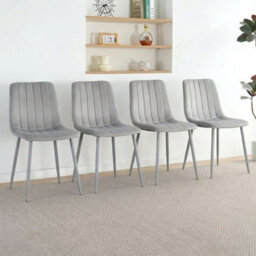 Oira Homes Grey Velvet Dining Chairs Set Of 6 Modern 6 Grey Kursi Chairs Set Dining Room Furniture - thumbnail 4