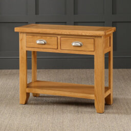 The Furniture Market Cheshire Oak 2 Drawer Console Table - thumbnail 3