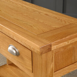 The Furniture Market Cheshire Oak 2 Drawer Console Table - thumbnail 4
