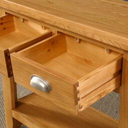 The Furniture Market Cheshire Oak 2 Drawer Console Table - thumbnail 5