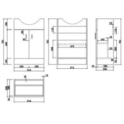 Affine Black Toilet & Basin Vanity Unit Combination 1050mm - thumbnail 7