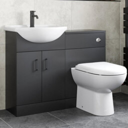 Aveli Black Toilet & Basin Vanity Unit Combination 1050mm