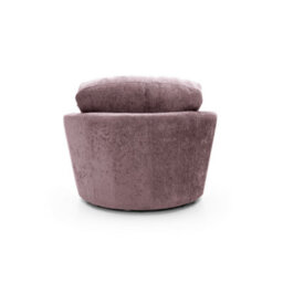 Abakus Direct Harriet Crushed Chenille Swivel Chair In Pink - thumbnail 3