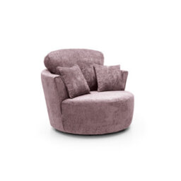 Abakus Direct Harriet Crushed Chenille Swivel Chair In Pink - thumbnail 2
