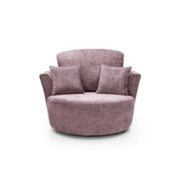 Abakus Direct Harriet Crushed Chenille Swivel Chair In Pink