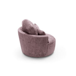 Abakus Direct Harriet Crushed Chenille Swivel Chair In Pink - thumbnail 5