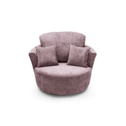 Abakus Direct Harriet Crushed Chenille Swivel Chair In Pink - thumbnail 4