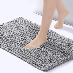 Bath Mat Anti Slip Soft Washable Rugs Water Absorbent Shower Mat Bathroom Mats Camel Light Grey 50Cm X 80Cm - thumbnail 1
