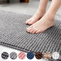 Bath Mat Anti Slip Soft Washable Rugs Water Absorbent Shower Mat Bathroom Mats Camel Light Grey 50Cm X 80Cm - thumbnail 4