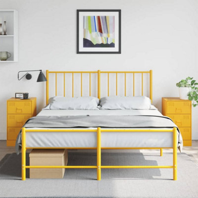 Berkfield Bedside Cabinets 2 Pcs Mustard Yellow 34.5X39X62 Cm Steel - image 1