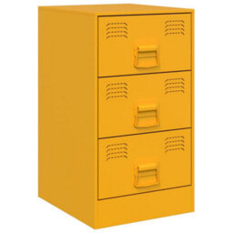 Berkfield Bedside Cabinets 2 Pcs Mustard Yellow 34.5X39X62 Cm Steel - thumbnail 5