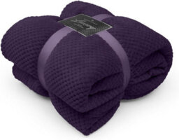 Gc Gaveno Cavailia Fluffy Pop Extra Large Throw 200X240Cm Purple Soft & Cosy King Size Blanket Waffle Throw - thumbnail 1