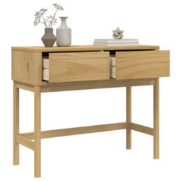 Berkfield Console Table Floro Wax Brown 89.5X36.5X73 Cm Solid Wood Pine - thumbnail 4