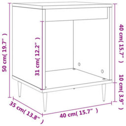 Berkfield Bedside Cabinet Concrete Grey 40X35X50 Cm Engineered Wood - thumbnail 9