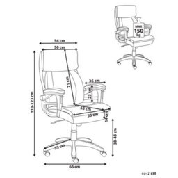 Beliani Executive Chair Gallant Faux Leather Beige - thumbnail 3