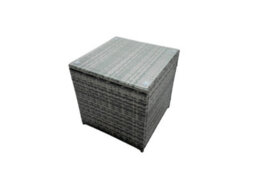 Fimous Rattan Garden Furniture Dining Set 10-Seater Patio Coffee Table Sofa Set With 3 Stools 2 Side Tables Dark Grey Mixed - thumbnail 8