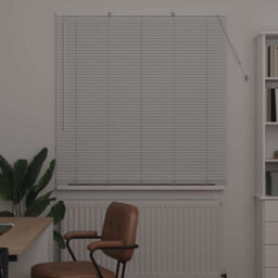 Berkfield Window Blind With Curtains Manual White Aluminium - thumbnail 3