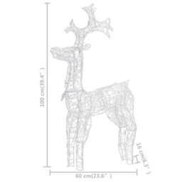 Berkfield Durable Reindeer Christmas Decoration 90 Leds 60X16X100 Cm Acrylic - thumbnail 9
