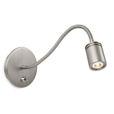 Luminosa Lighting Luminosa Ritz Led 1 Light Flexi Switched Indoor Wall Light Brushed Nickel - image 1