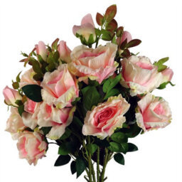 Leaf 80Cm Artificial Pink Rose Stem - 3 Flowers - thumbnail 5