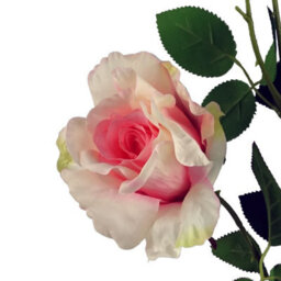 Leaf 80Cm Artificial Pink Rose Stem - 3 Flowers - thumbnail 3