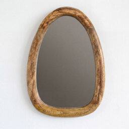 Serenityy Set Of 3 Pebble-Shaped Wall Mirrors In Light Wood Finish - Framed, Matt Polish, 3 Pieces - thumbnail 3