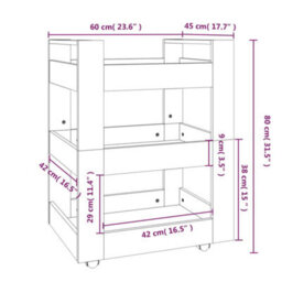 Walplus Kitchen Trolley White 60X45X80 Cm Engineered Wood - thumbnail 8