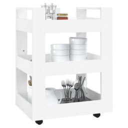 Walplus Kitchen Trolley White 60X45X80 Cm Engineered Wood - thumbnail 4
