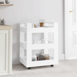 Walplus Kitchen Trolley White 60X45X80 Cm Engineered Wood - thumbnail 1