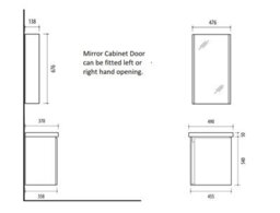 Impact Furniture Wall Hung 500mm Vanity Unit With Basin And Mirror Cabinet Set Wall Storage Narrow Slimline Bathroom Oak Effect Avir - thumbnail 9