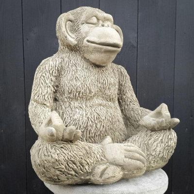 Spa Stone Cast 'zen Ape, Garden Ornament - image 1