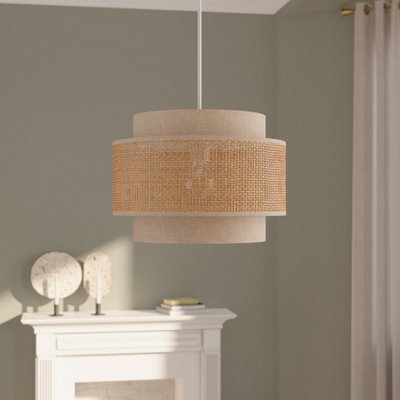 GoodHome Quetzal Natural Round Lamp Shade (D)38Cm - image 1