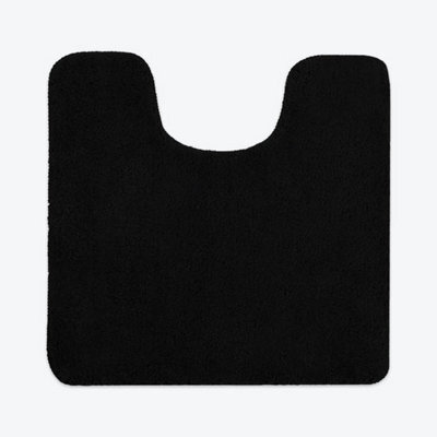 Allure Bath Fashions Luxury Microfibre Pedestal Toilet Mat Non-Slip - Black - image 1