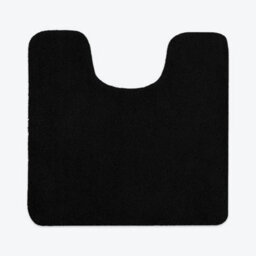 Allure Bath Fashions Luxury Microfibre Pedestal Toilet Mat Non-Slip - Black - thumbnail 1