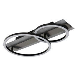 Luminosa Lighting Luminosa Norberto Twin Ring Semi Flush Ceiling Light Matt Black Led 4000K - thumbnail 3