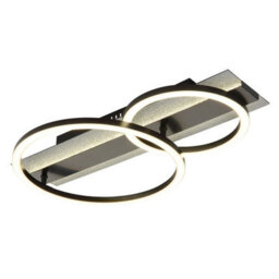 Luminosa Lighting Luminosa Norberto Twin Ring Semi Flush Ceiling Light Matt Black Led 4000K - thumbnail 1