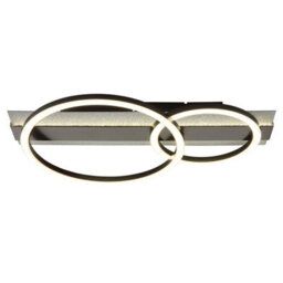 Luminosa Lighting Luminosa Norberto Twin Ring Semi Flush Ceiling Light Matt Black Led 4000K - thumbnail 4