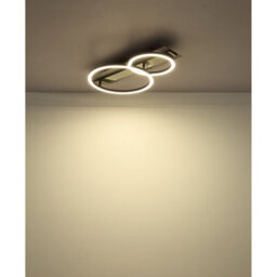 Luminosa Lighting Luminosa Norberto Twin Ring Semi Flush Ceiling Light Matt Black Led 4000K - thumbnail 7