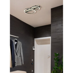 Luminosa Lighting Luminosa Norberto Twin Ring Semi Flush Ceiling Light Matt Black Led 4000K - thumbnail 2
