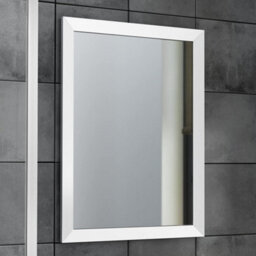 Ibathuk Brillia Modern Wall Hung Bathroom Mirror, Pewter Framed Bevelled Glass, Stylish Decorative Bathroom Furniture - thumbnail 6