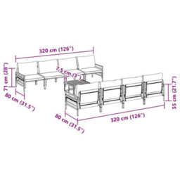 Berkfield Garden Sofa Set With Cushion 9 Pcs Anthracite Steel & Fabric - thumbnail 9