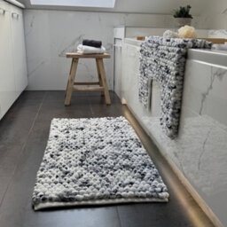 Allure Bath Fashions Marl Chunky Bobble Bath Mat Non Slip - Dark Grey - thumbnail 2