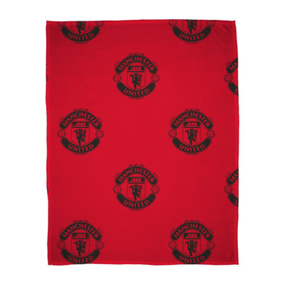 MAN UNITED Manchester United Fc Classic Sherpa Fleece Throw Blanket - image 1