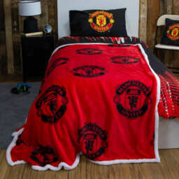MAN UNITED Manchester United Fc Classic Sherpa Fleece Throw Blanket - thumbnail 3