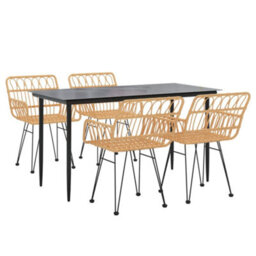 Walplus 5 Piece Garden Dining Set Poly Rattan - thumbnail 3