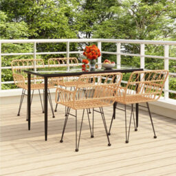 Walplus 5 Piece Garden Dining Set Poly Rattan - thumbnail 1