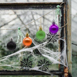 24 Pieces 30 mm Halloween Decoration Baubles Mini Tree Baubles Hanging Ball Halloween Ornaments For Party Home Decor, Black Purple - thumbnail 5